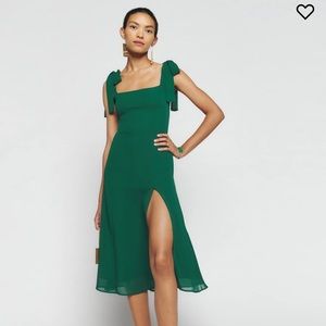 Reformation Twilight Dress in Emerald